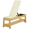 Wooden Adjustable Weight Bench with Dumbbell Rack, Flat or Incline Workout Bench for Home Gym Weight Lifting, White