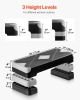 Aerobic Exercise Step Platform, 28-Inch Workout Aerobic Stepper, Height Adjustable Fitness Training Step Deck Trainer with 4 Risers