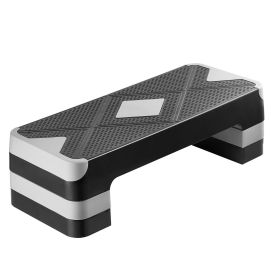 Aerobic Exercise Step Platform, 28-Inch Workout Aerobic Stepper, Height Adjustable Fitness Training Step Deck Trainer with 4 Risers