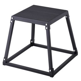 Plyometric Jump Box, 18 Inch Plyo Box, Steel Plyometric Platform and Jumping Agility Box, Anti-Slip Fitness Exercise Step Up Box for Home Gym Training